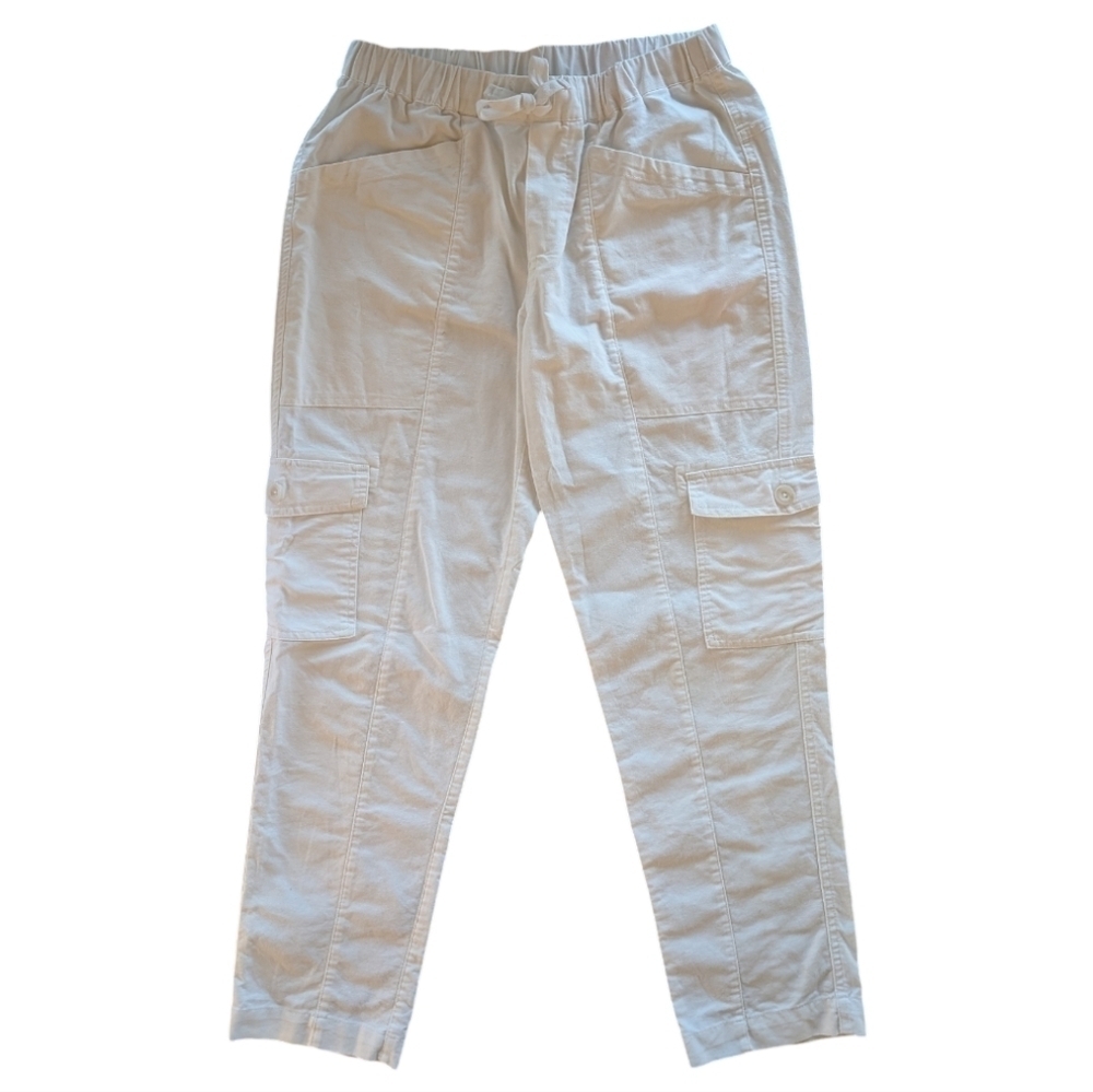 Roots Linen Blend Utility Cargo Pants Women's Small White